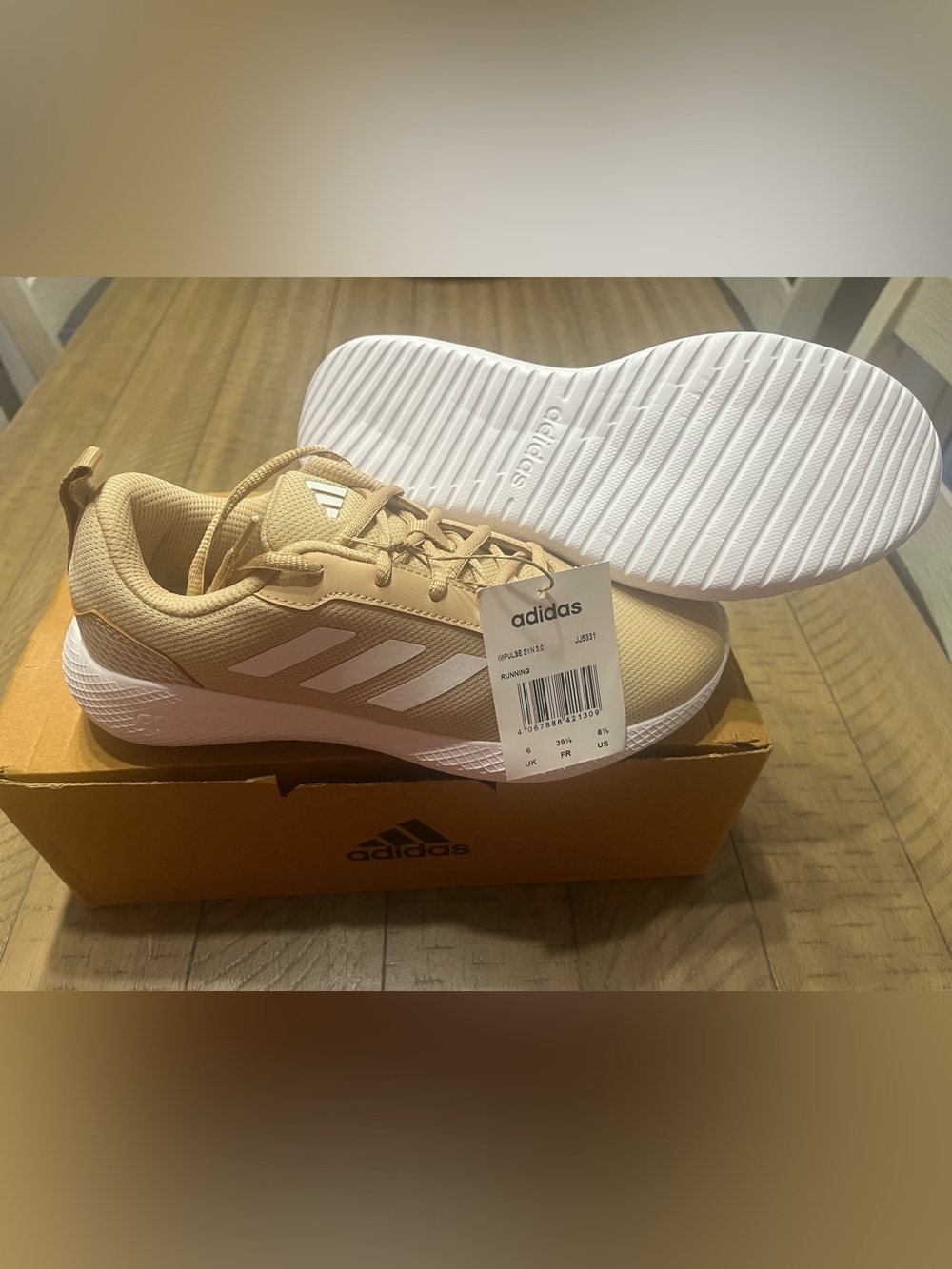 Adidas Impulse Syn 3.0 Running Shoes Men’s 6.5 / Women’s 7.5 Beige NWT